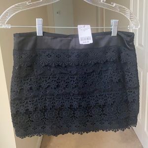 LE CHATEAU crochet Little Black Skirt. Size M